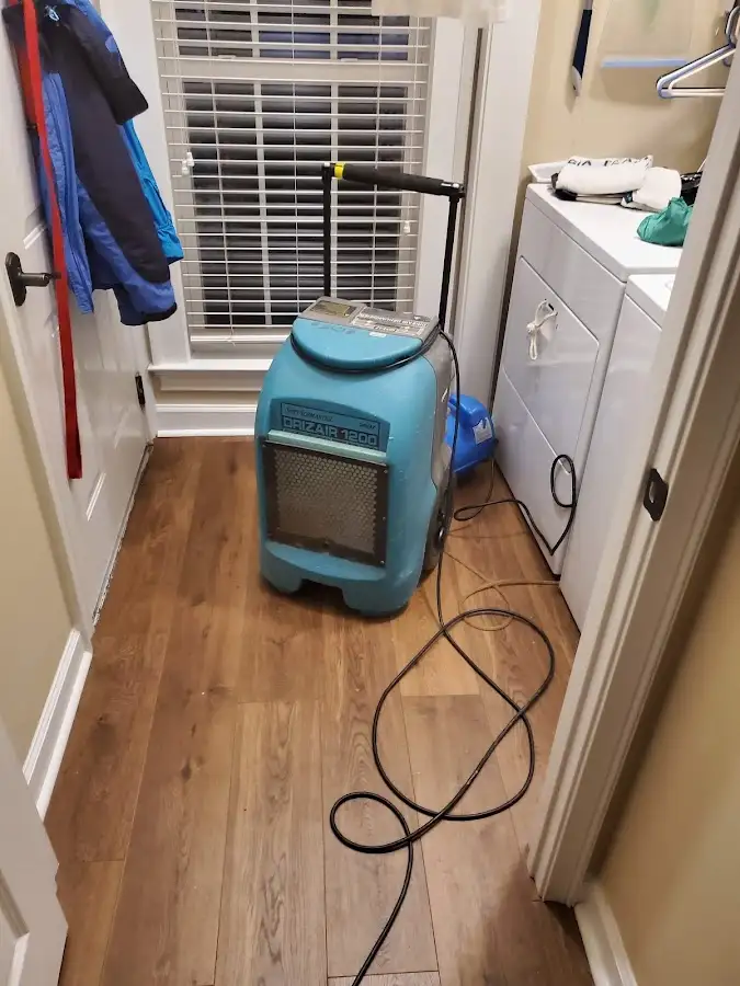 Commercial dehumidifier deployed for Flood Damage Cleanup in West Rancho Dominguez